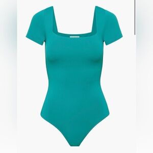Babaton Turquoise short sleeve  Contour Bodysuit
